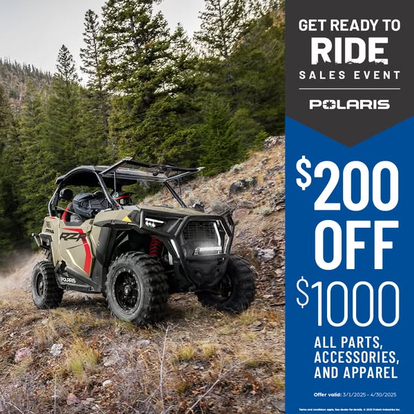 Save $200 on Parts, Accessories & Gear